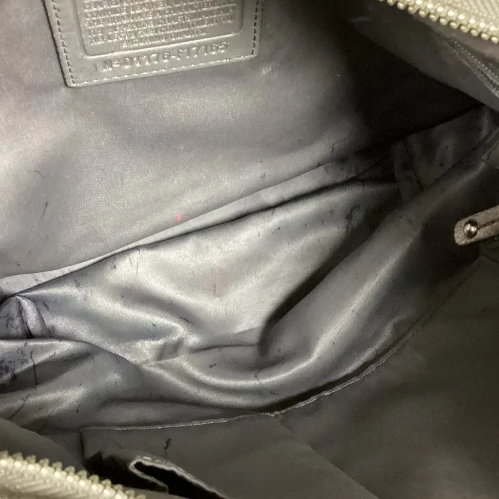 COACH Brooke Metallic Pewter Silver Patent Leather Hobo Purse